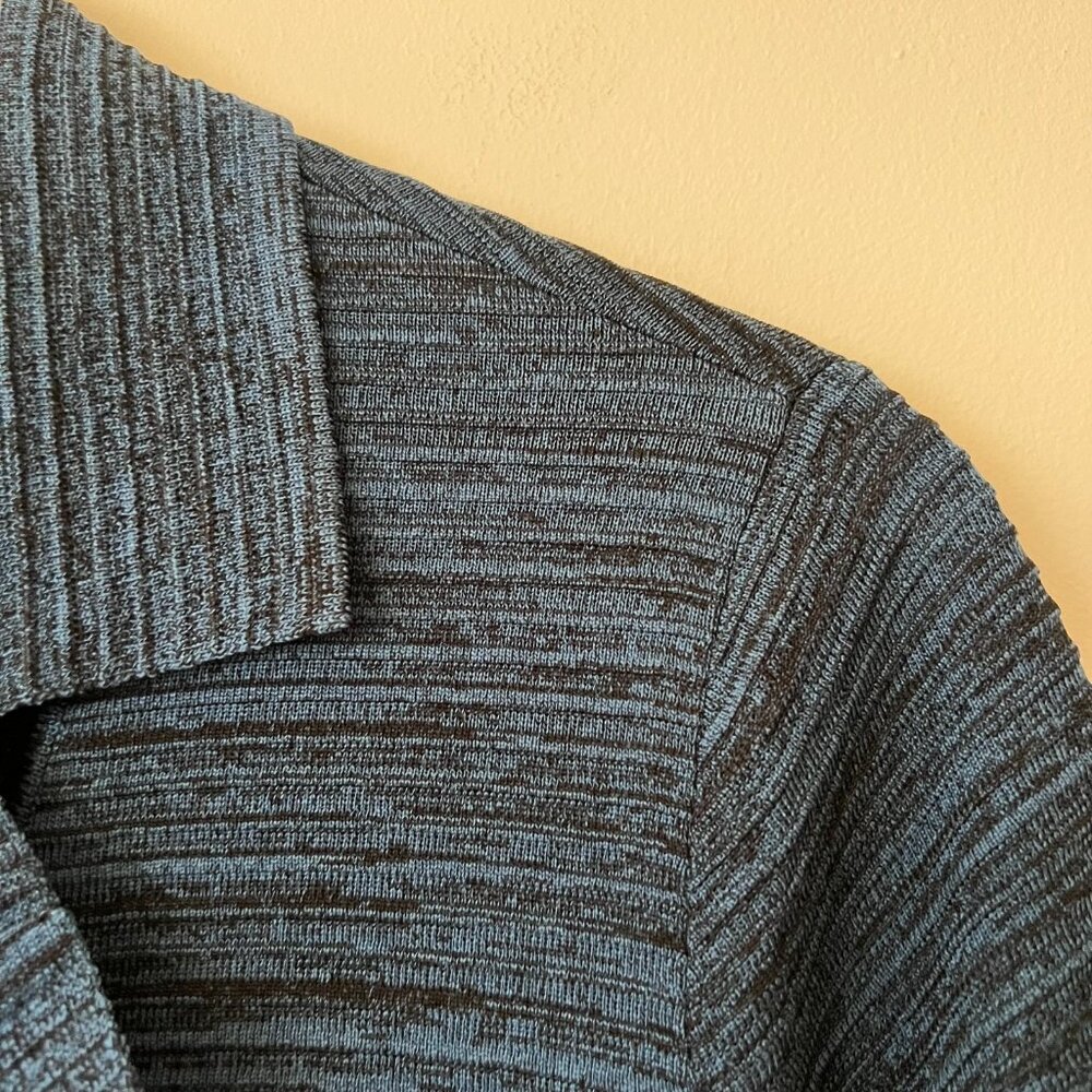 Exclusively Misook Blue Black Knit Long Cardigan Sweater Women's Size Small - Picture 4 of 8